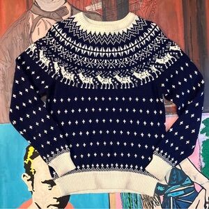 Christopher Rand Navy and White Sweater